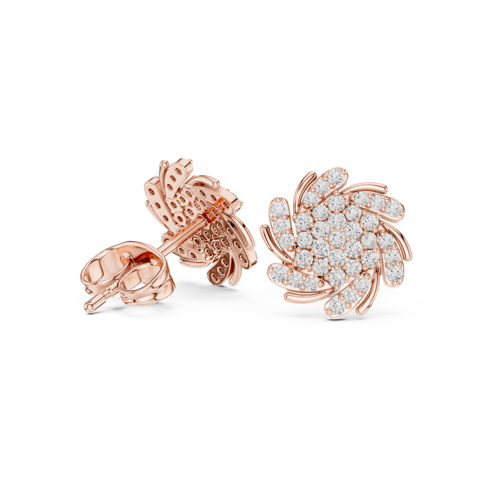  Rose Gold Classic Whisper Studs Left View