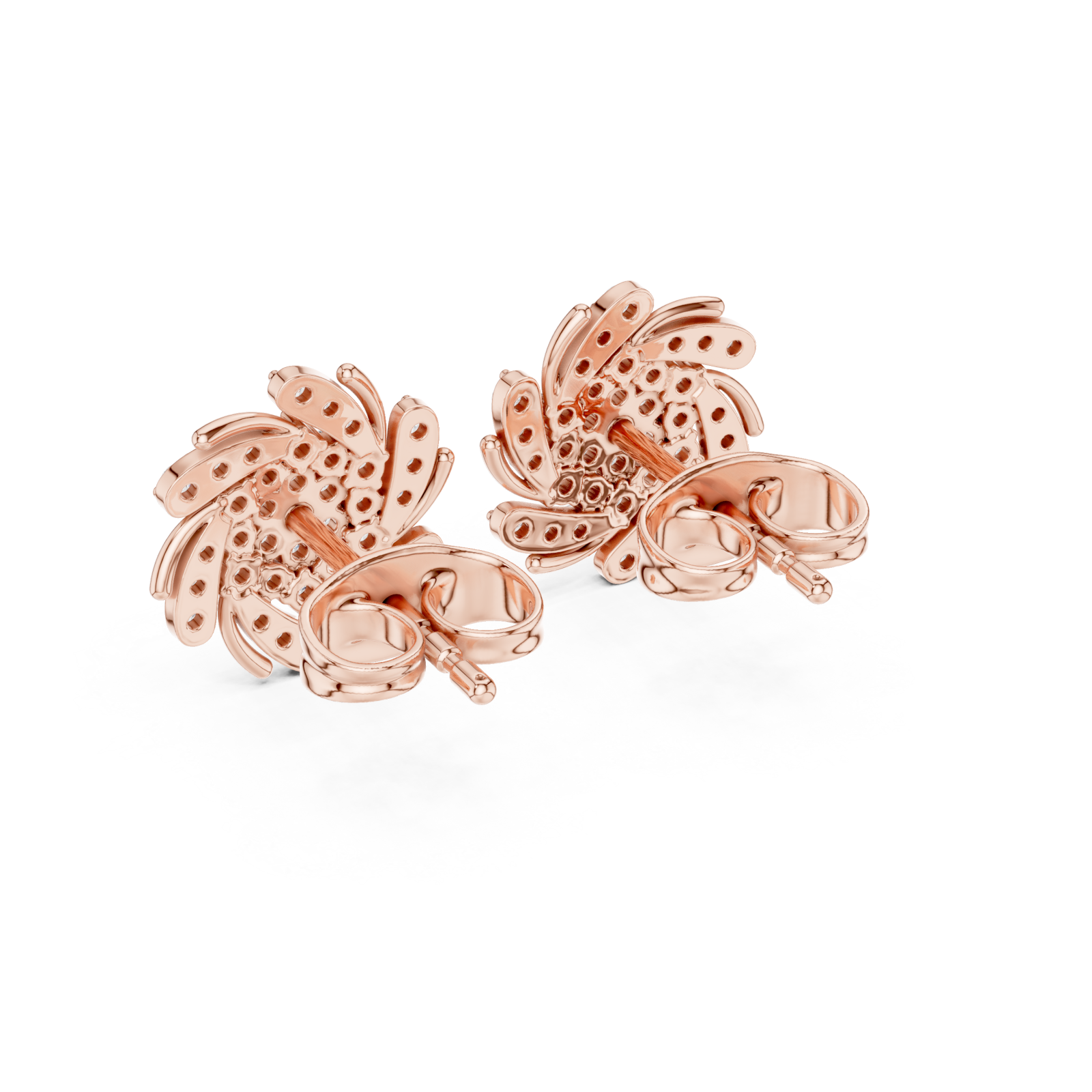  Rose Gold Classic Whisper Studs Side View