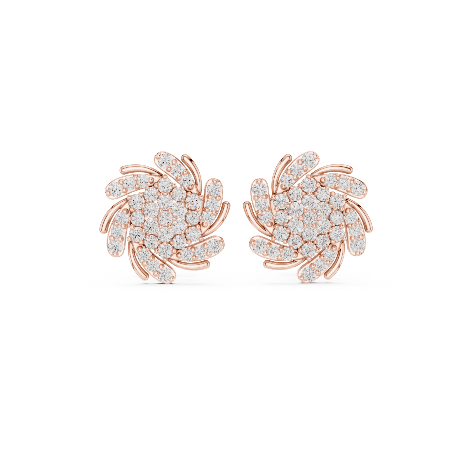  Rose Gold Classic Whisper Studs Front View