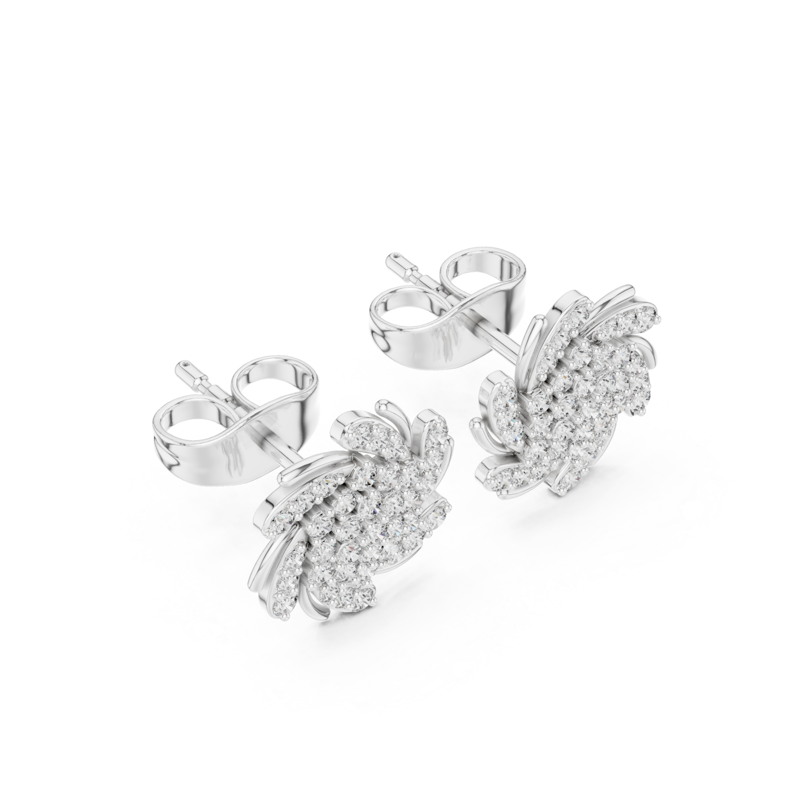  White Gold Classic Whisper Studs Right View