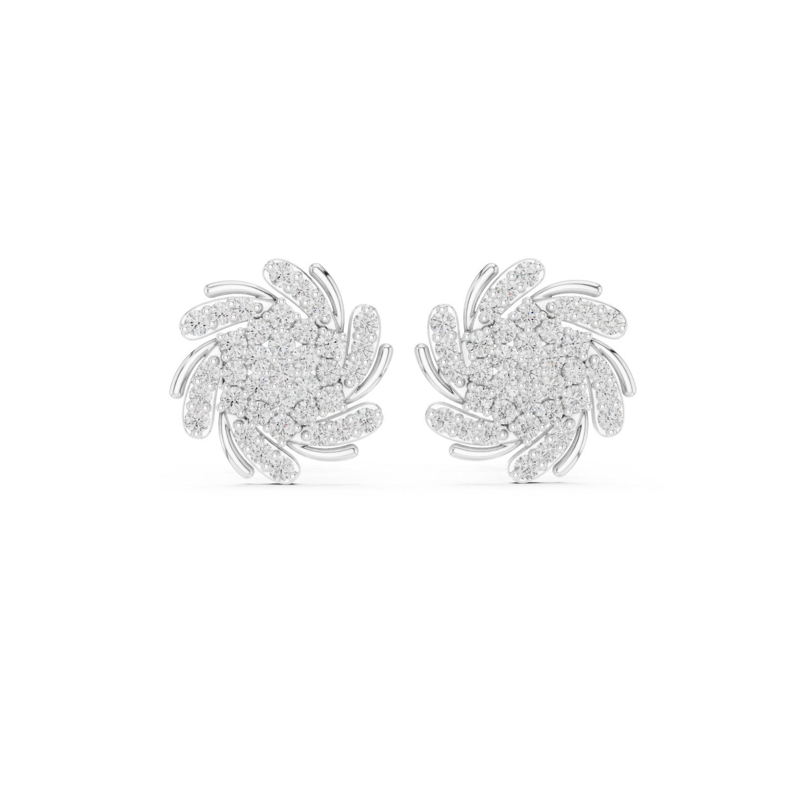  White Gold Classic Whisper Studs Front View