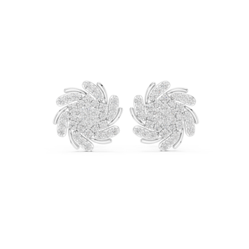  White Gold Classic Whisper Studs Front View