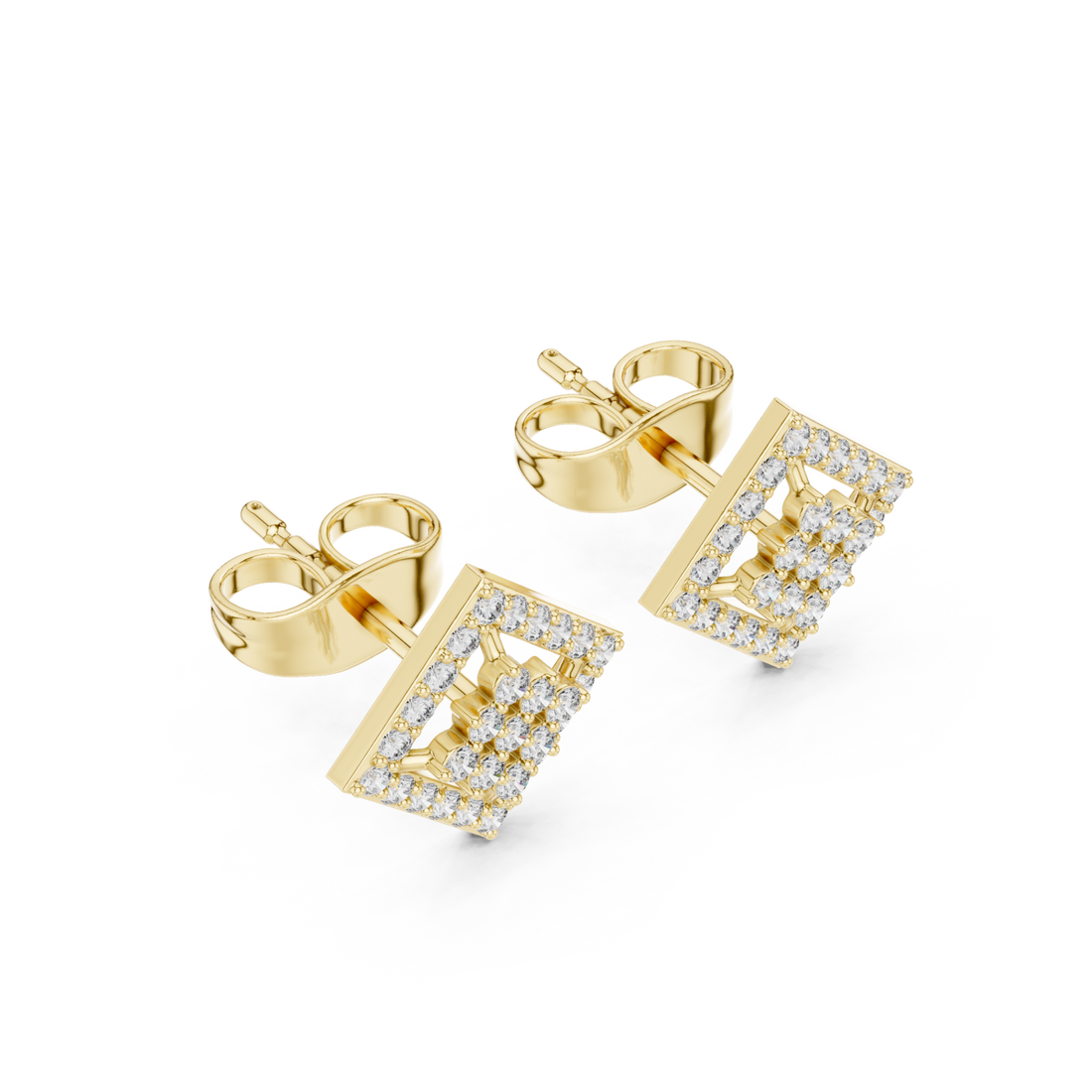 Gold Classic Cluster Sparkle Studs Right View