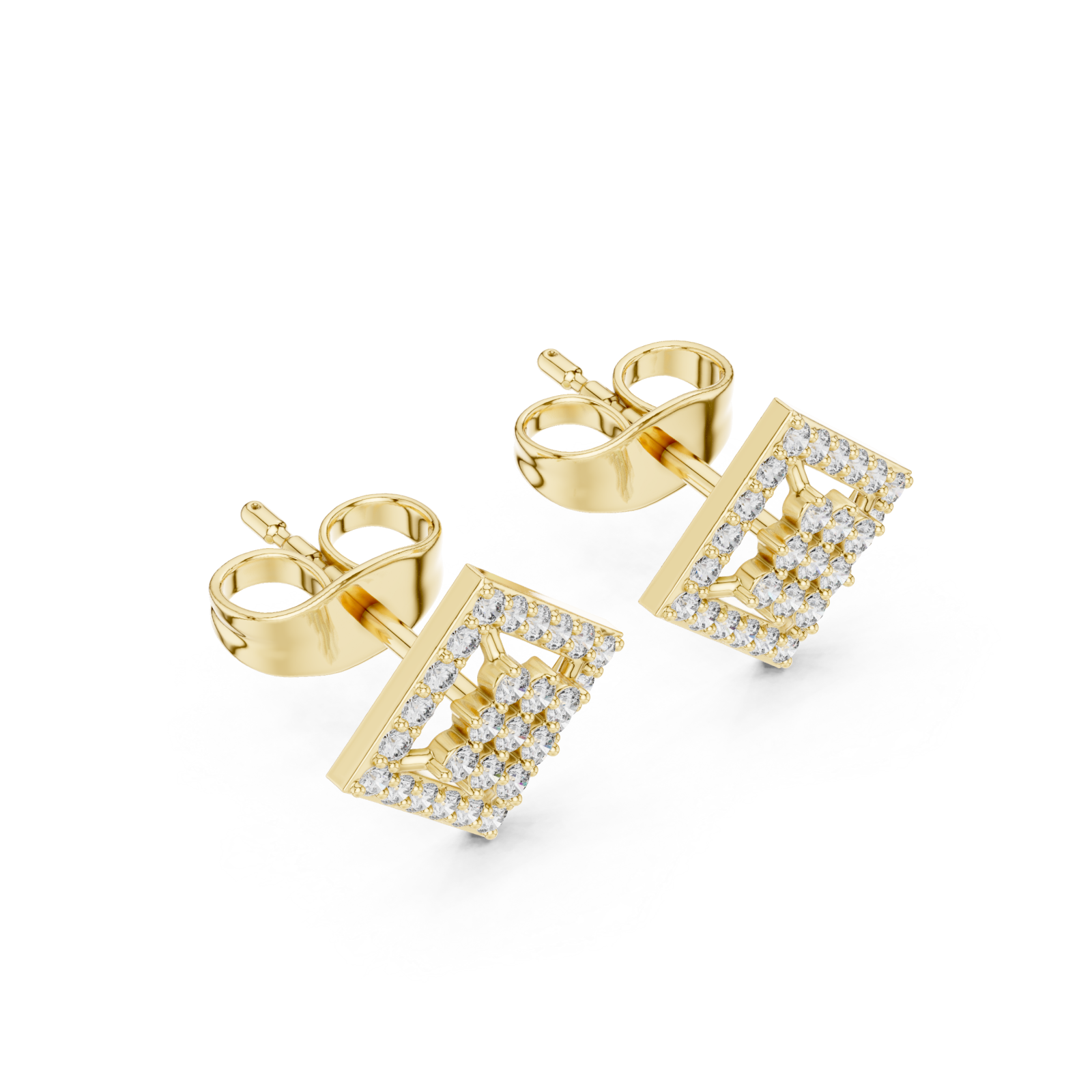 Gold Classic Cluster Sparkle Studs Right View