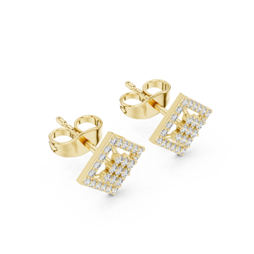 Gold Classic Cluster Sparkle Studs Right View