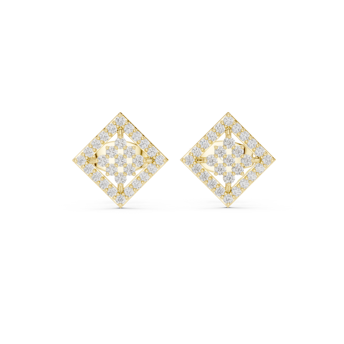 Gold Classic Cluster Sparkle Studs Right View