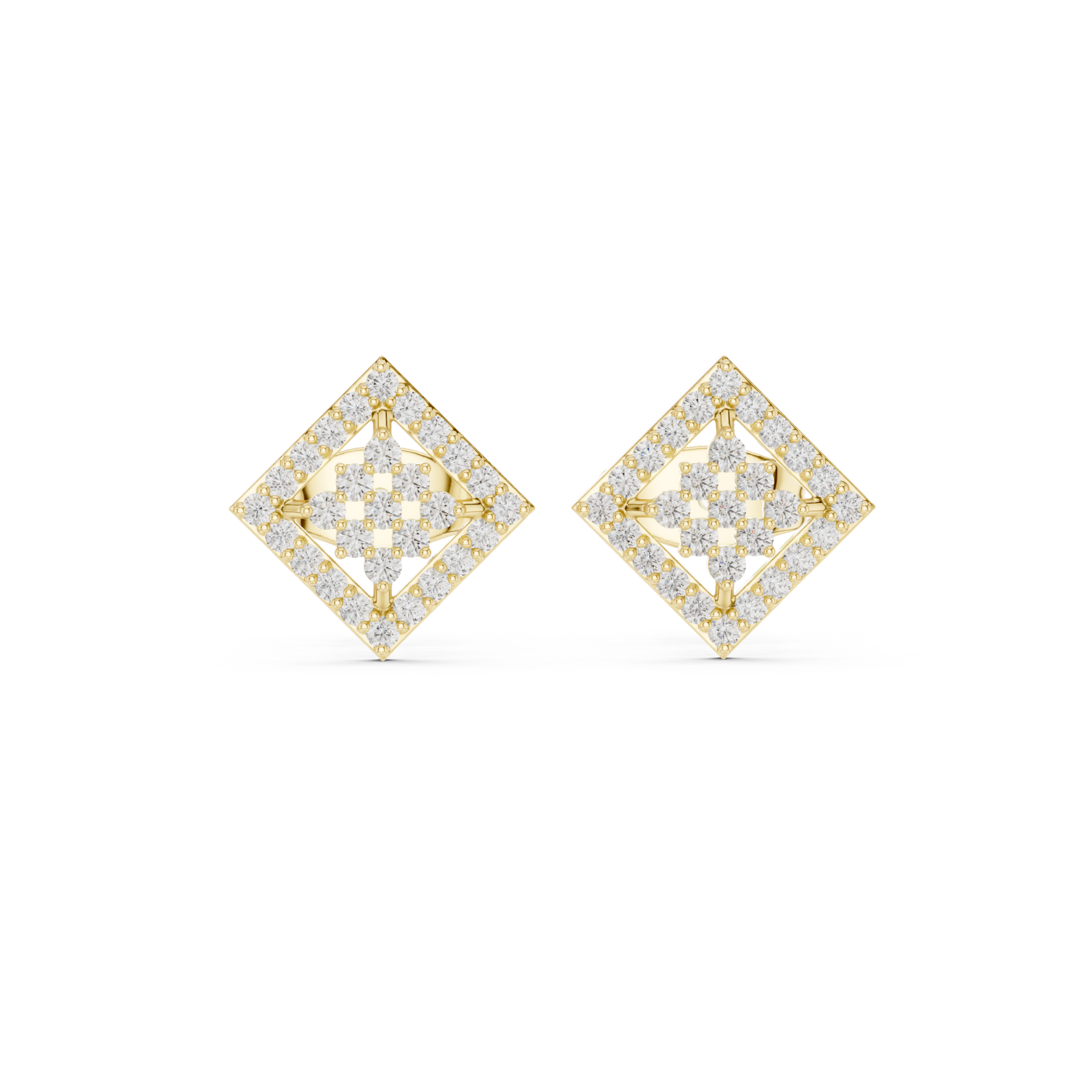  Gold Classic Cluster Sparkle Studs Front View