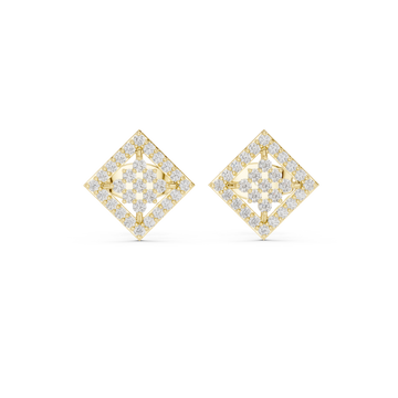  Gold Classic Cluster Sparkle Studs Front View