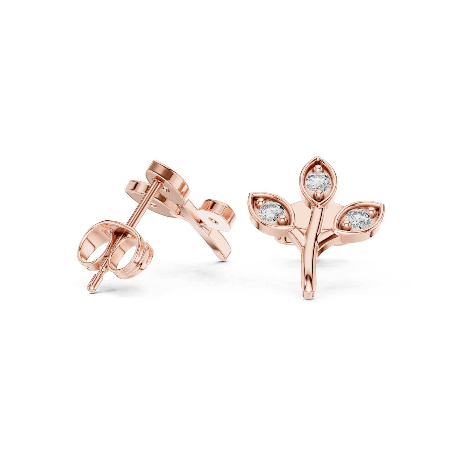  Rose Gold Lively Garden Studs Left View