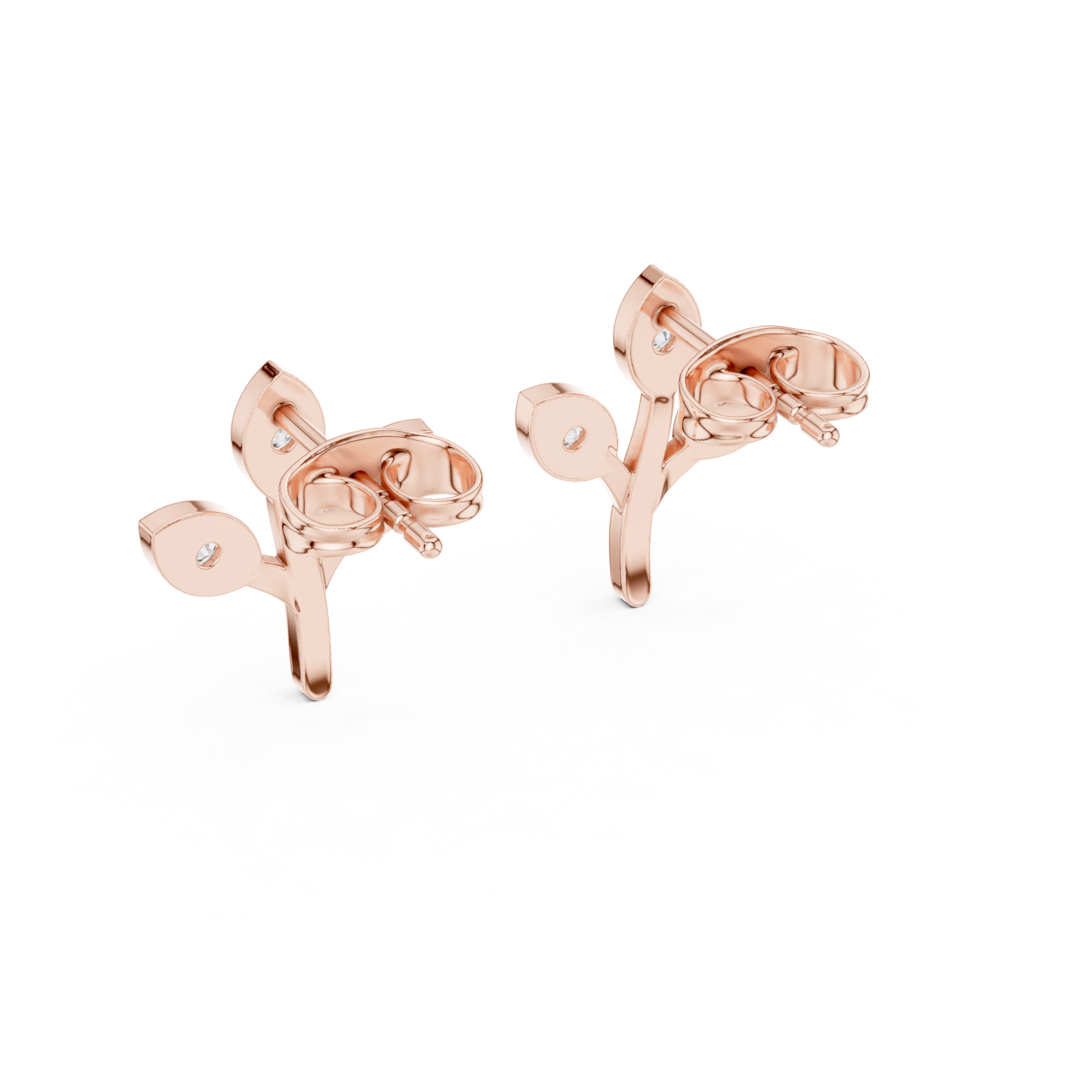  Rose Gold Lively Garden Studs Side View
