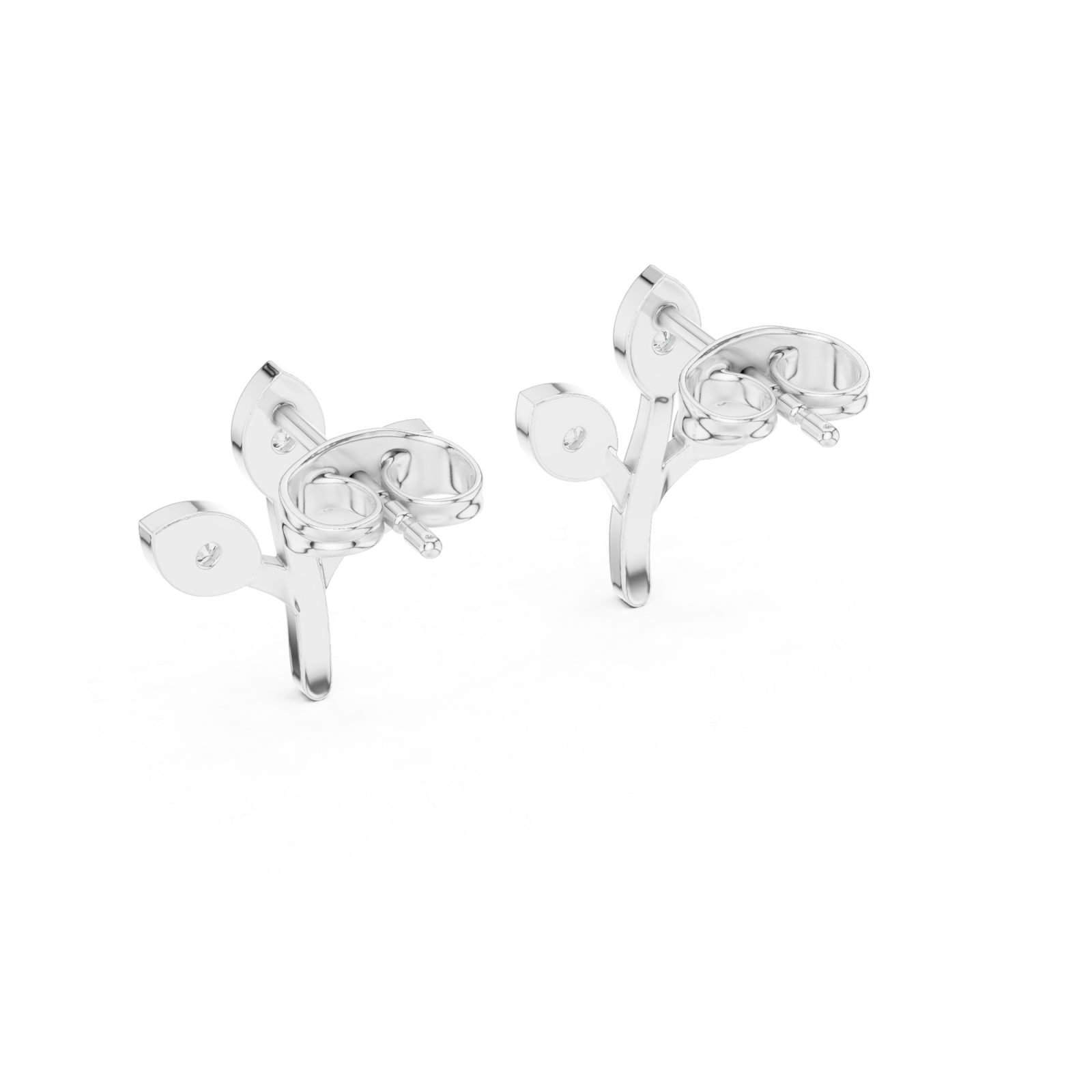  White Gold Lively Garden Studs Side View