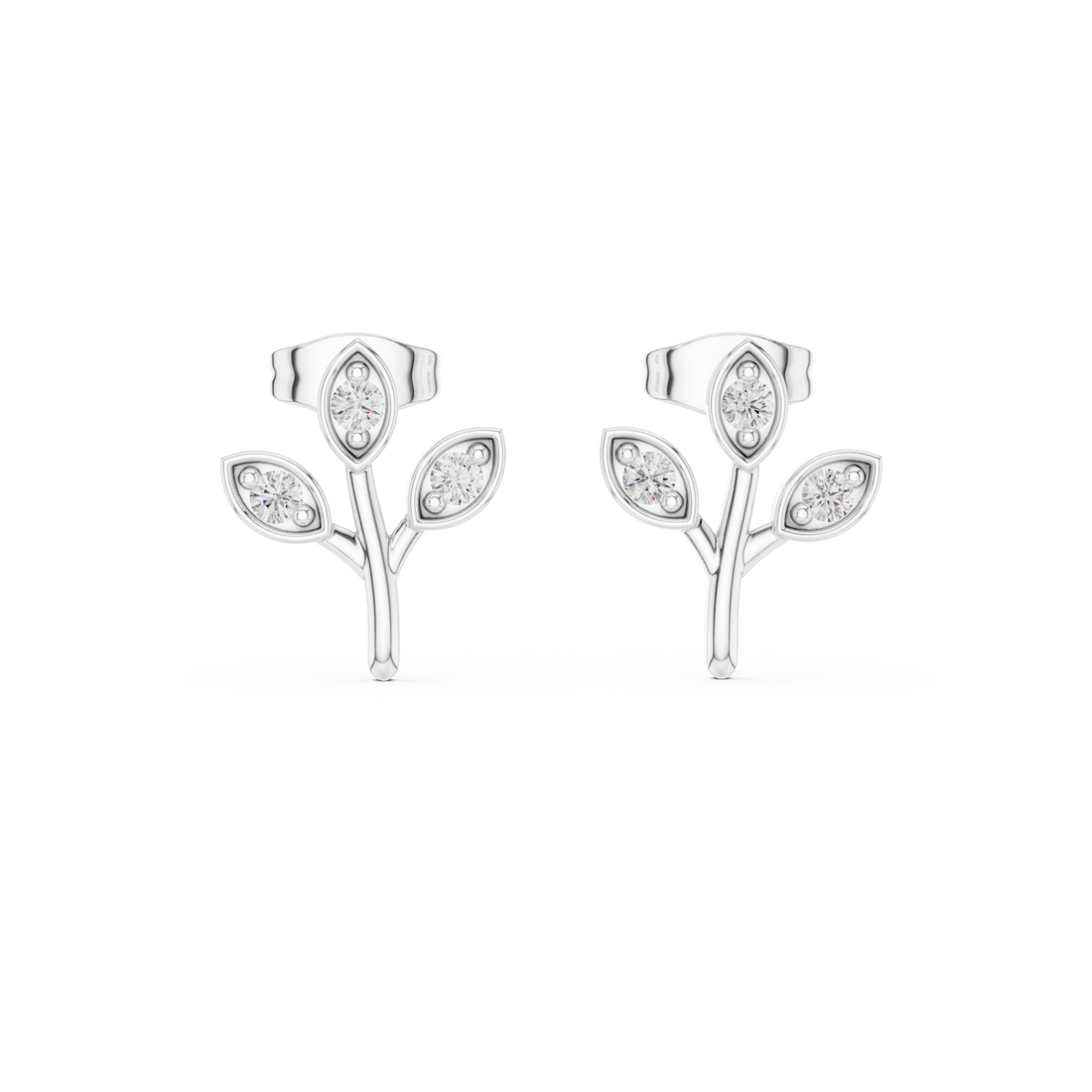  White Gold Lively Garden Studs Right View