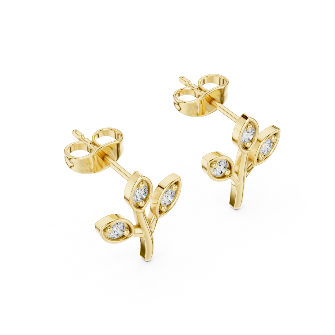 Gold Lively Garden Studs Right View