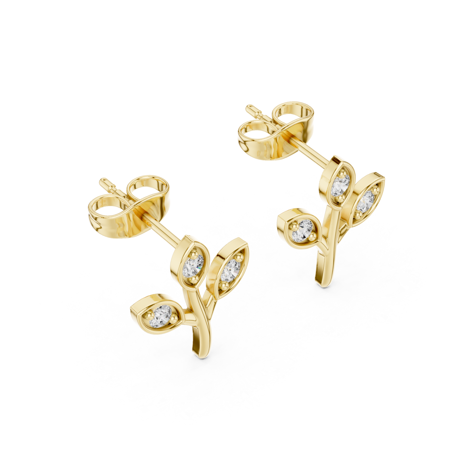 Gold Lively Garden Studs Right View