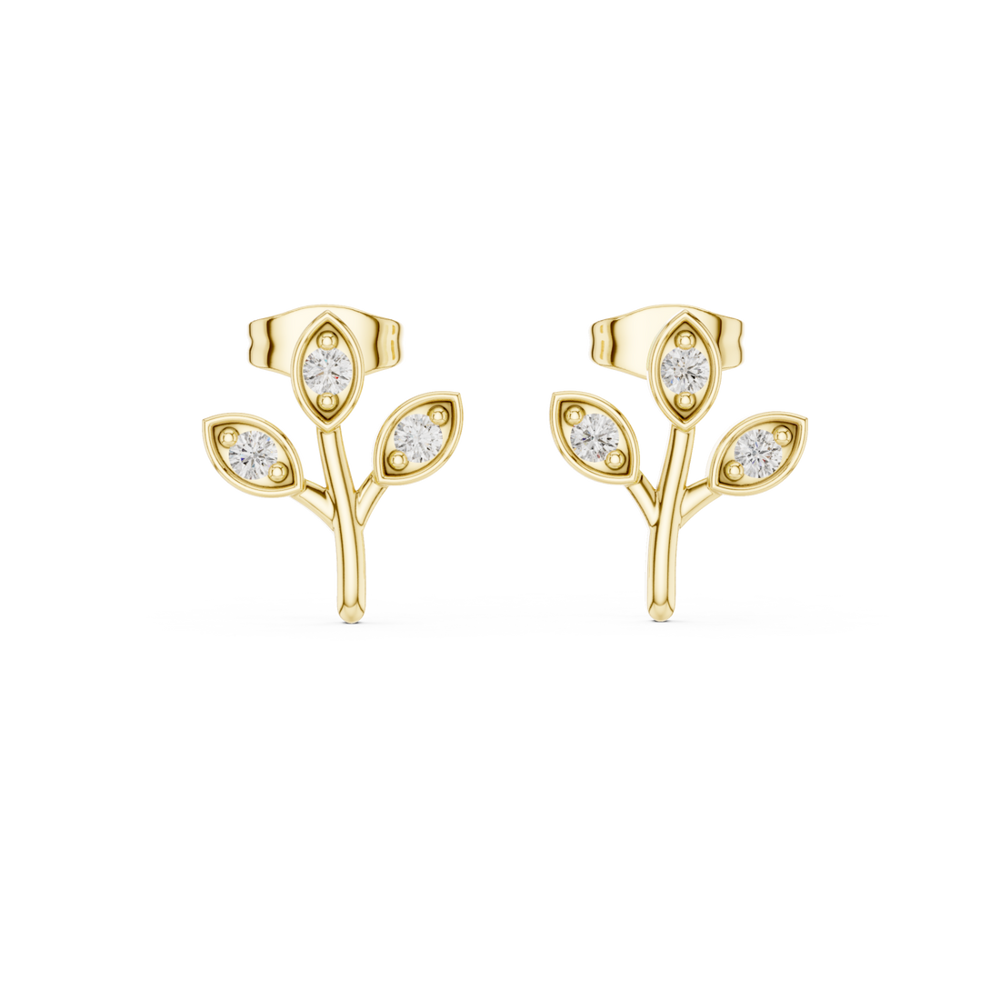 Gold Lively Garden Studs Right View