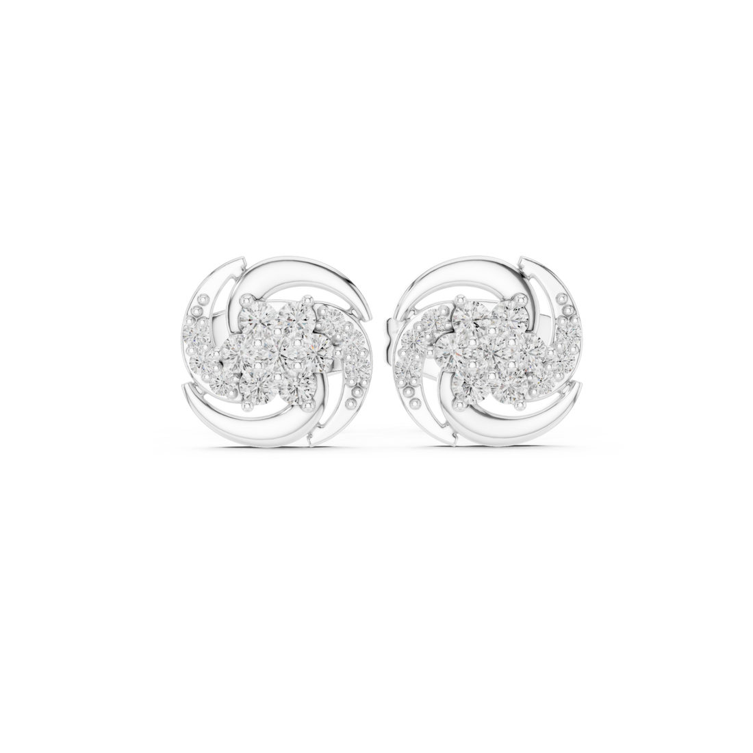  White Gold Lustrous Infinity Signature Studs Right View