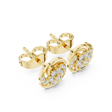 Gold Lustrous Infinity Signature Studs Right View