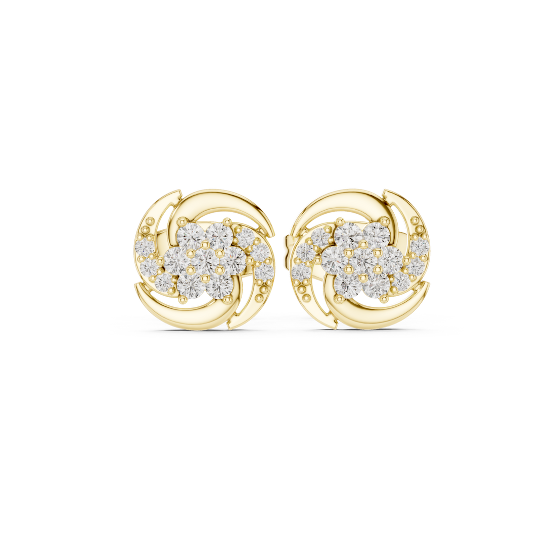 Gold Lustrous Infinity Signature Studs Right View