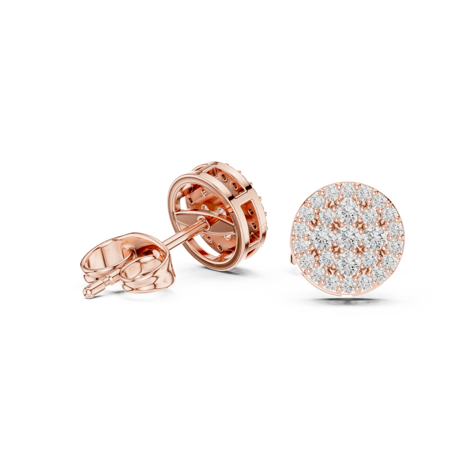  Rose Gold Celestial Harmony Petite Stud Earrings Left View