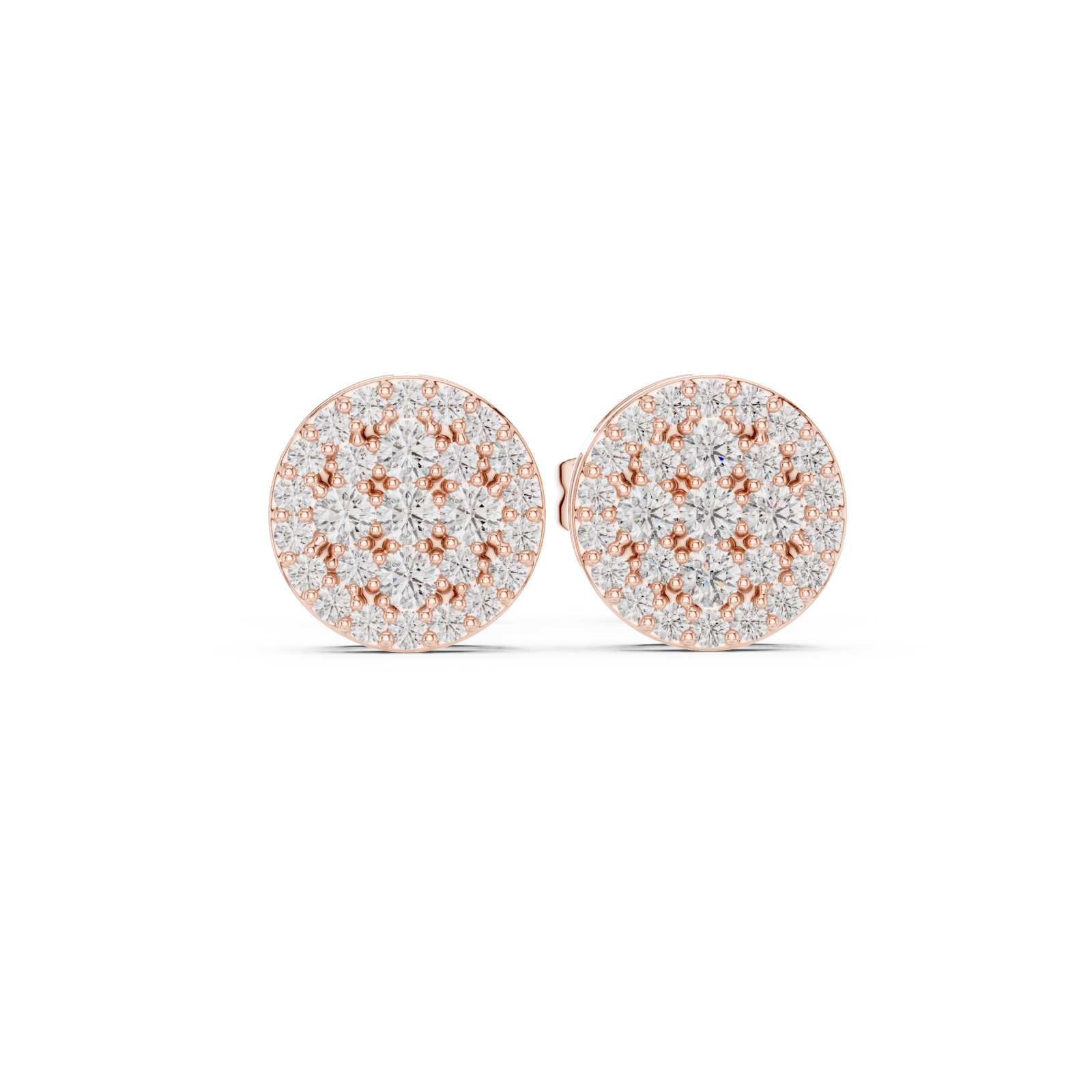  Rose Gold Celestial Harmony Petite Stud Earrings Front View