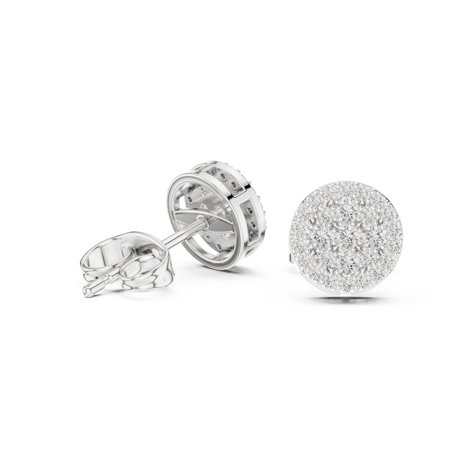  White Gold Celestial Harmony Petite Stud Earrings Left View
