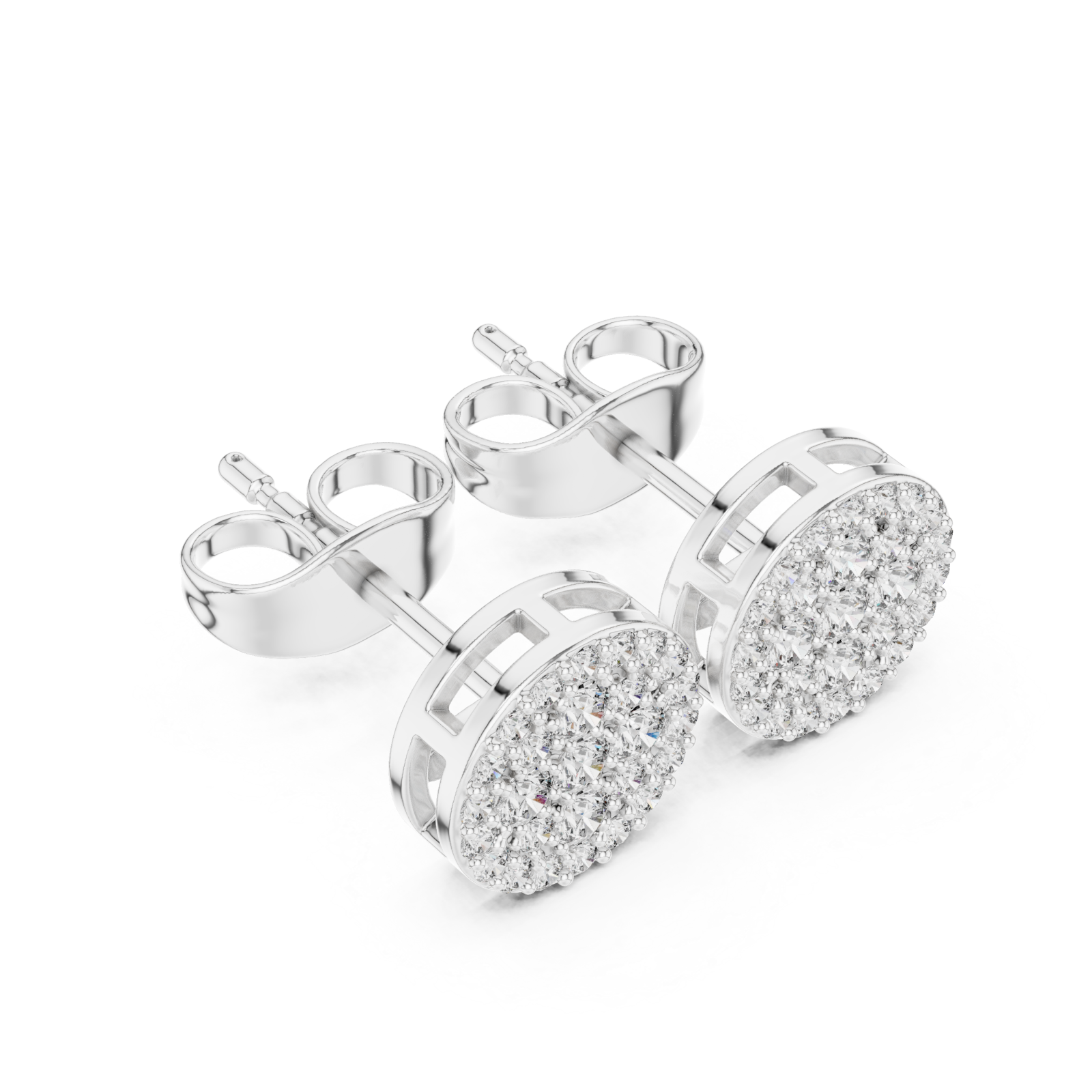 White Gold Celestial Harmony Petite Stud Earrings Right View