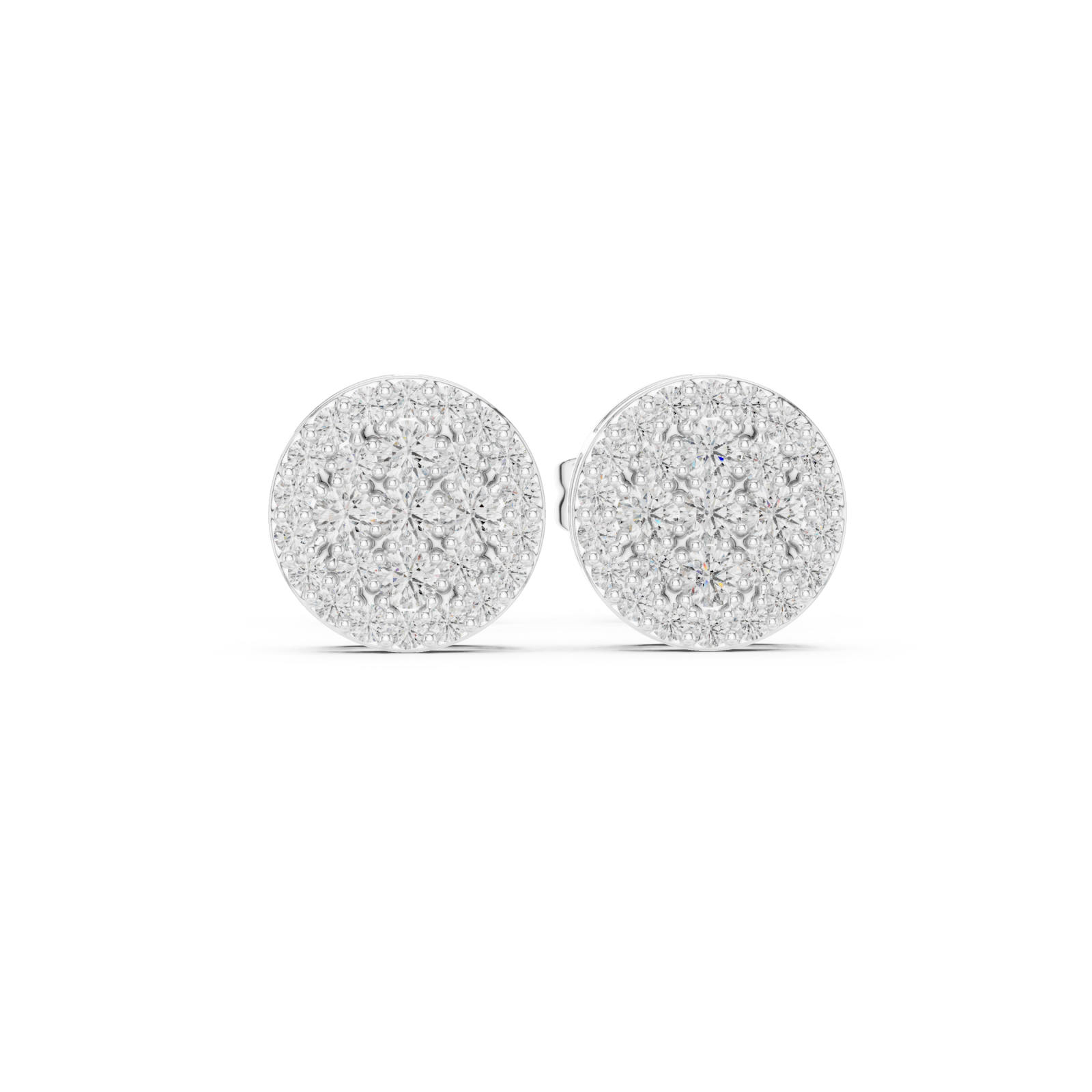  White Gold Celestial Harmony Petite Stud Earrings Front View
