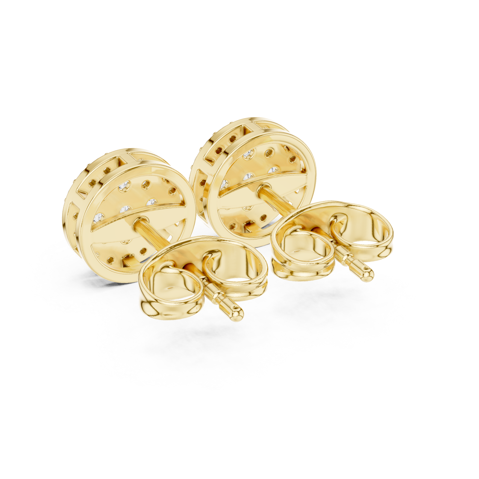  Gold Celestial Harmony Petite Stud Earrings Side View
