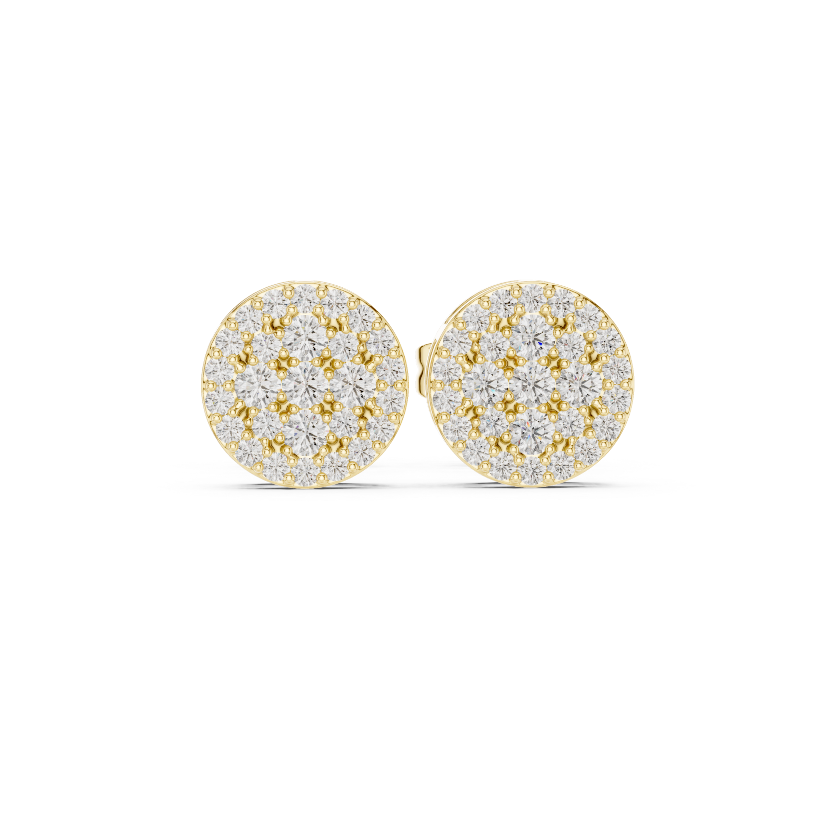  Gold Celestial Harmony Petite Stud Earrings Front View