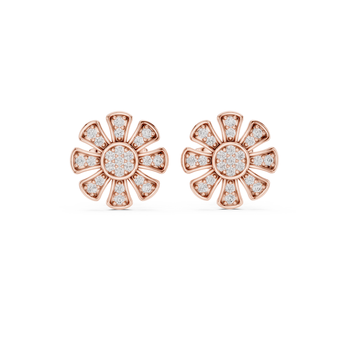 Rose Gold Sunlit Flower Whisper Earrings Right View