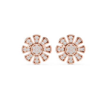 Rose Gold Sunlit Flower Whisper Earrings Front View