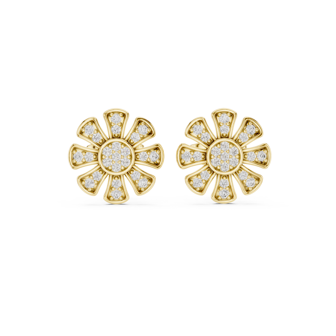 Gold Sunlit Flower Whisper Earrings Right View