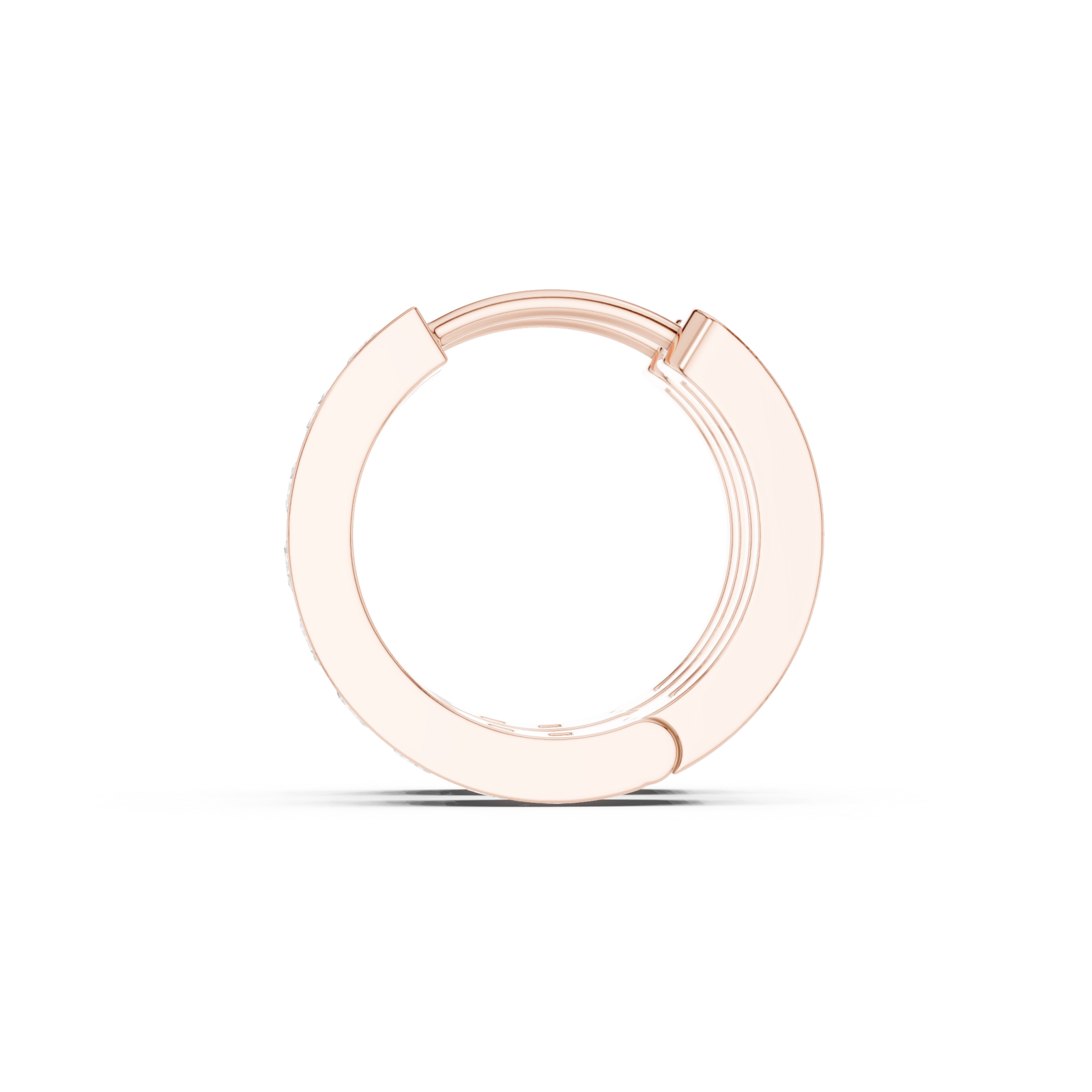  Rose Gold Sculpted Elegance Hoop Earrings Side View
