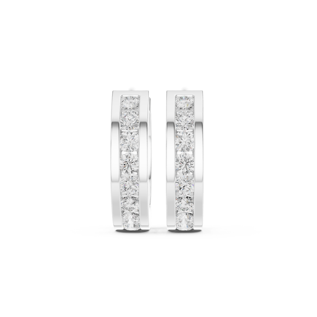  White Gold Sculpted Elegance Hoop Earrings Right View