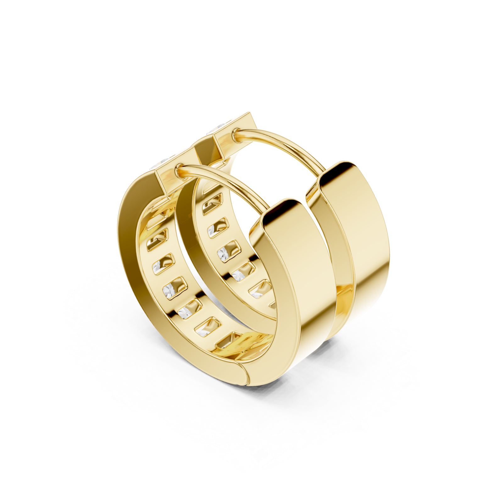 Gold Sculpted Elegance Hoop Earrings Right View