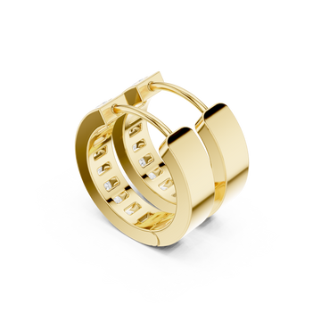 Gold Sculpted Elegance Hoop Earrings Right View