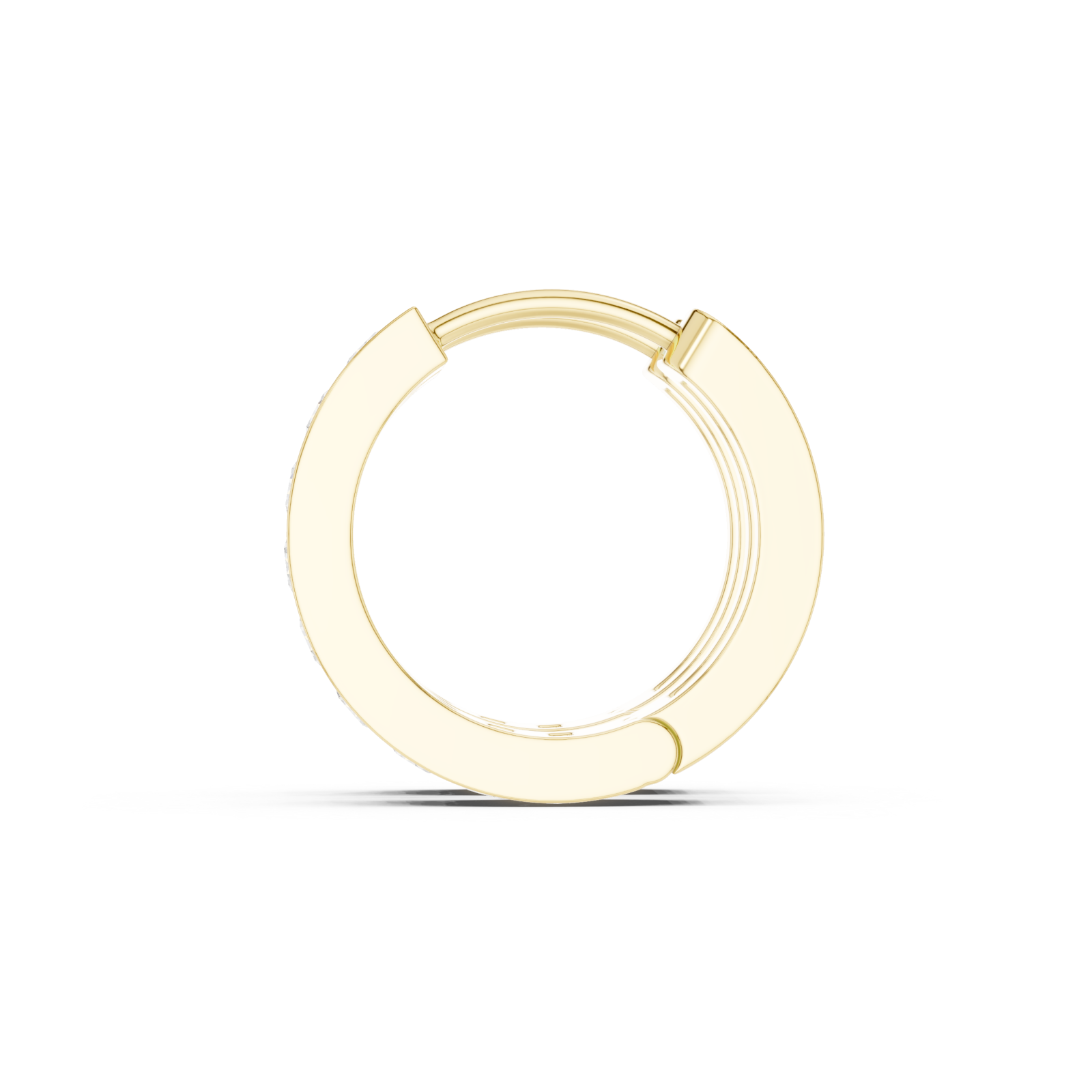  Gold Sculpted Elegance Hoop Earrings Side View
