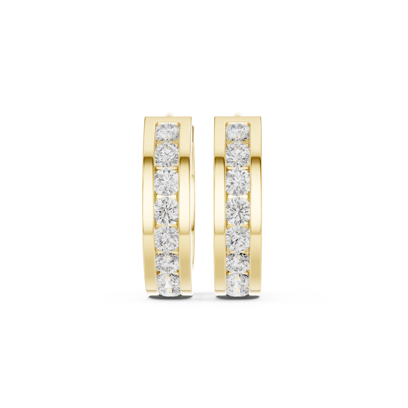  Gold Sculpted Elegance Hoop Earrings Front View