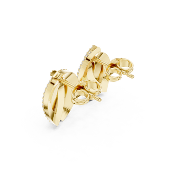 Gold Radiant Petal Twist Stud Earrings Right View