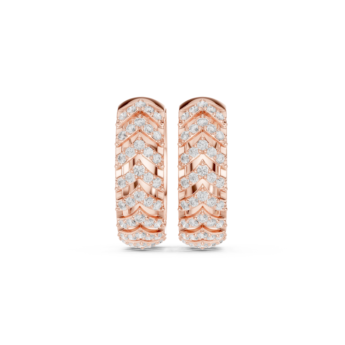  Rose Gold Classic Refined Openwork Hoop Right View