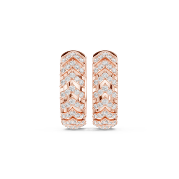 Rose Gold Classic Refined Openwork Hoop Front View