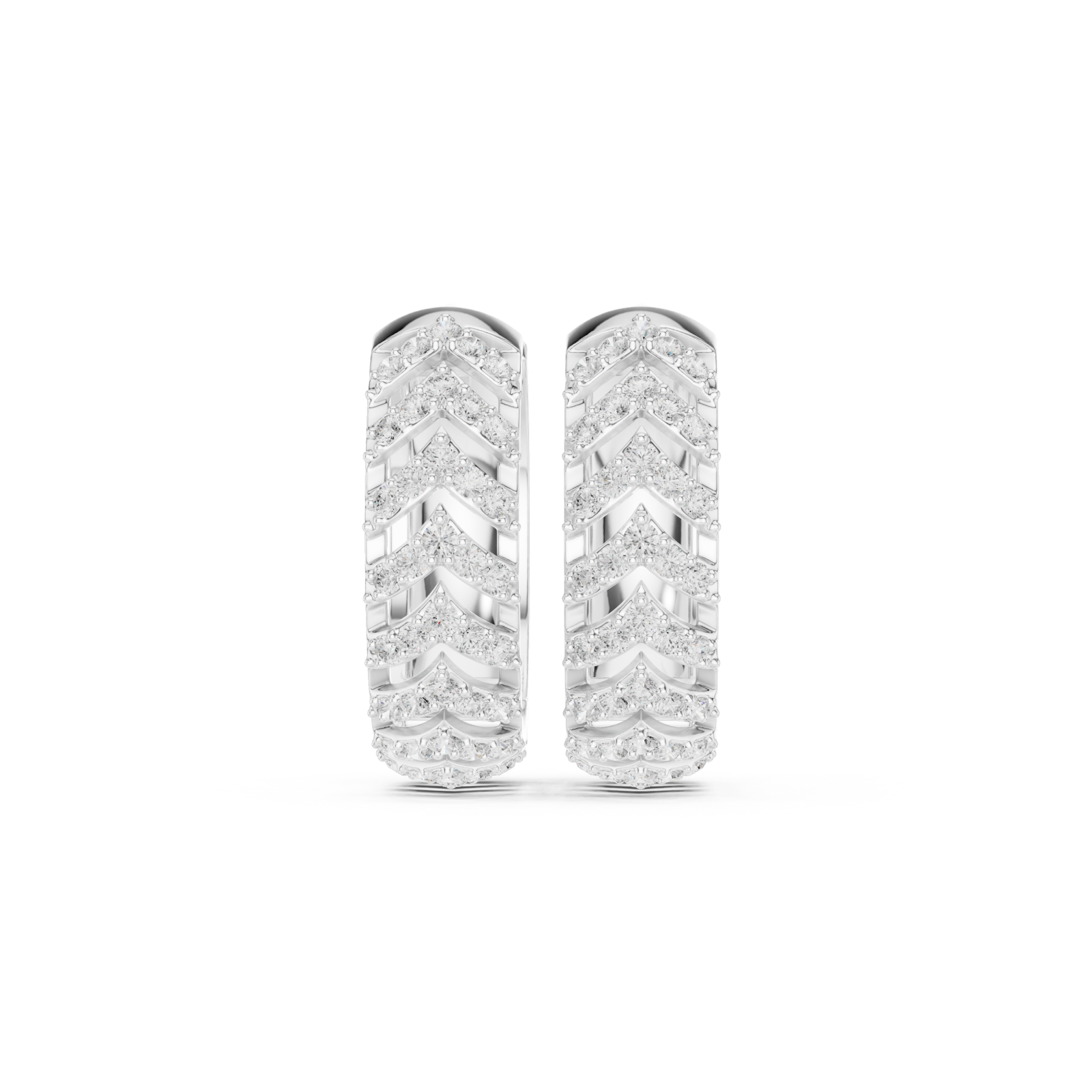  White Gold Classic Refined Openwork Hoop Front View