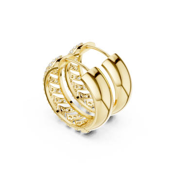 Gold Classic Refined Openwork Hoop Right View