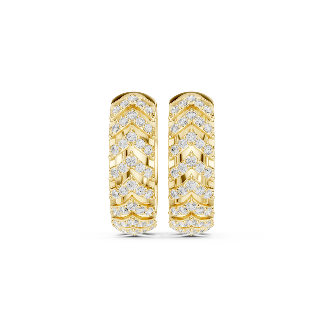 Gold Classic Refined Openwork Hoop Right View