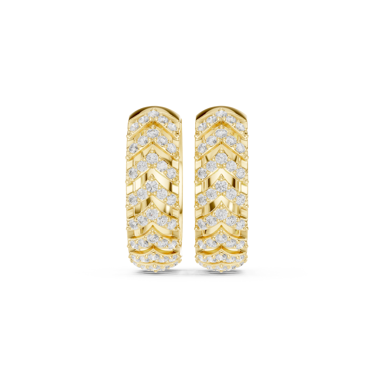  Gold Classic Refined Openwork Hoop Front View
