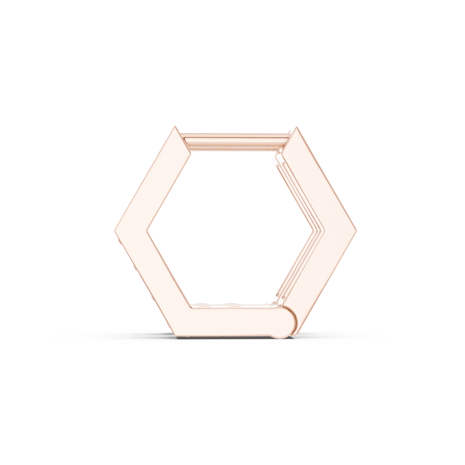  Rose Gold Geometric Inspiration Statement Hoops Side View