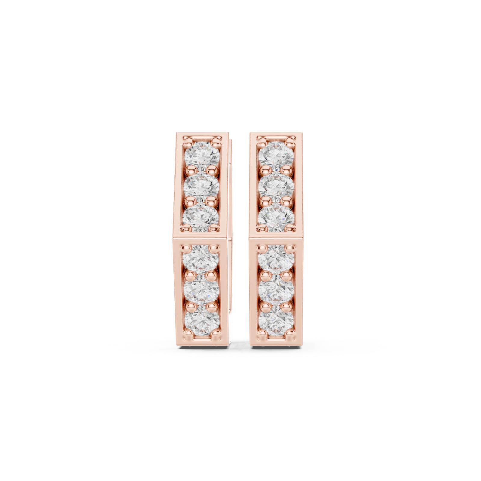  Rose Gold Geometric Inspiration Statement Hoops Front View