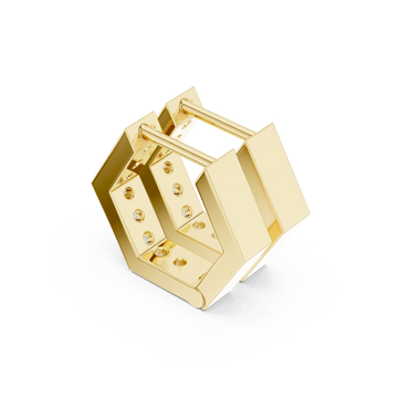 Gold Geometric Inspiration Statement Hoops Right View