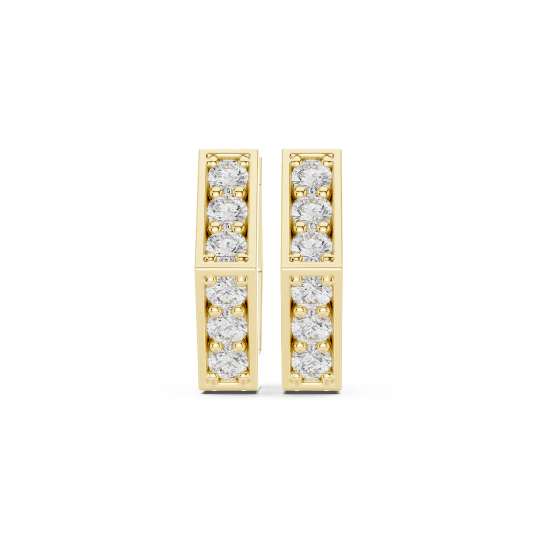 Gold Geometric Inspiration Statement Hoops Right View