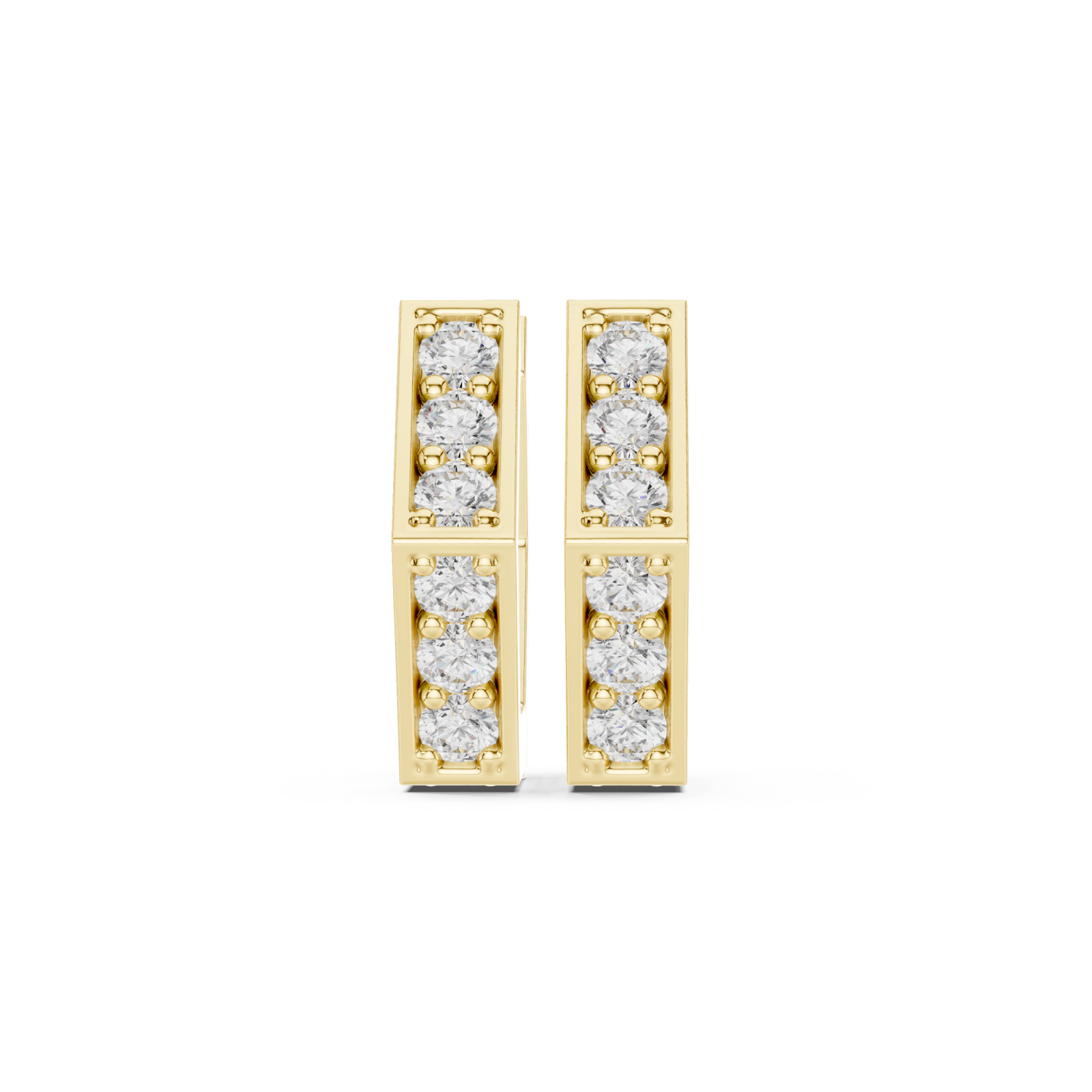  Gold Geometric Inspiration Statement Hoops Front View